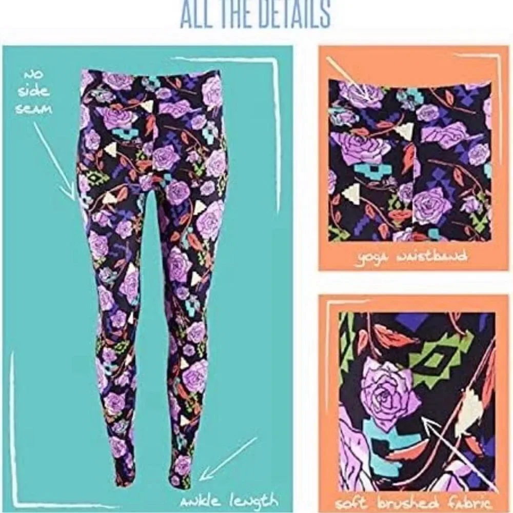 Lularoe tall&curvy Leggings • Frenchies With Bows • Unicorn Collection • NWOT